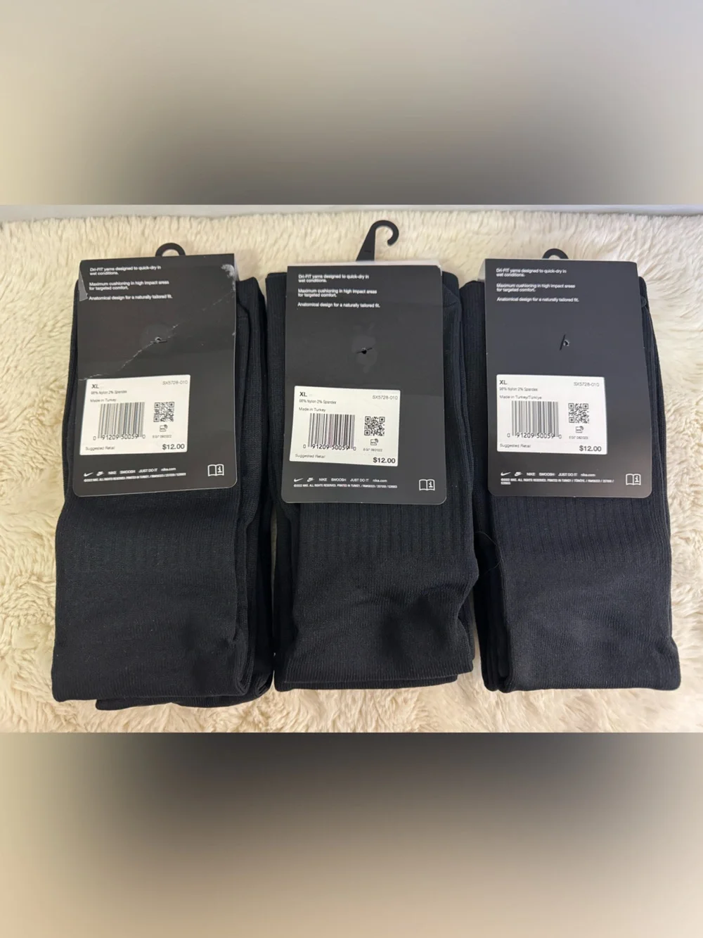 Nike Black Soccer Sock Bundle- 3 pair